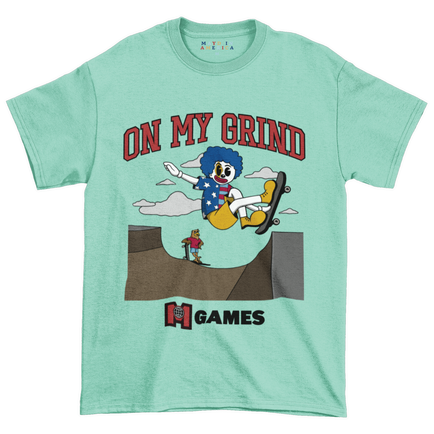 MAYD in America On My Grind Skateboarding T-shirt