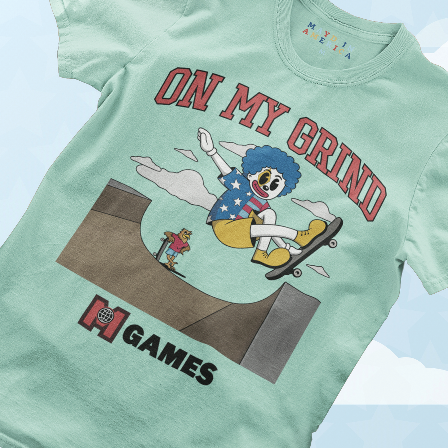 MAYD in America On My Grind Skateboarding T-shirt