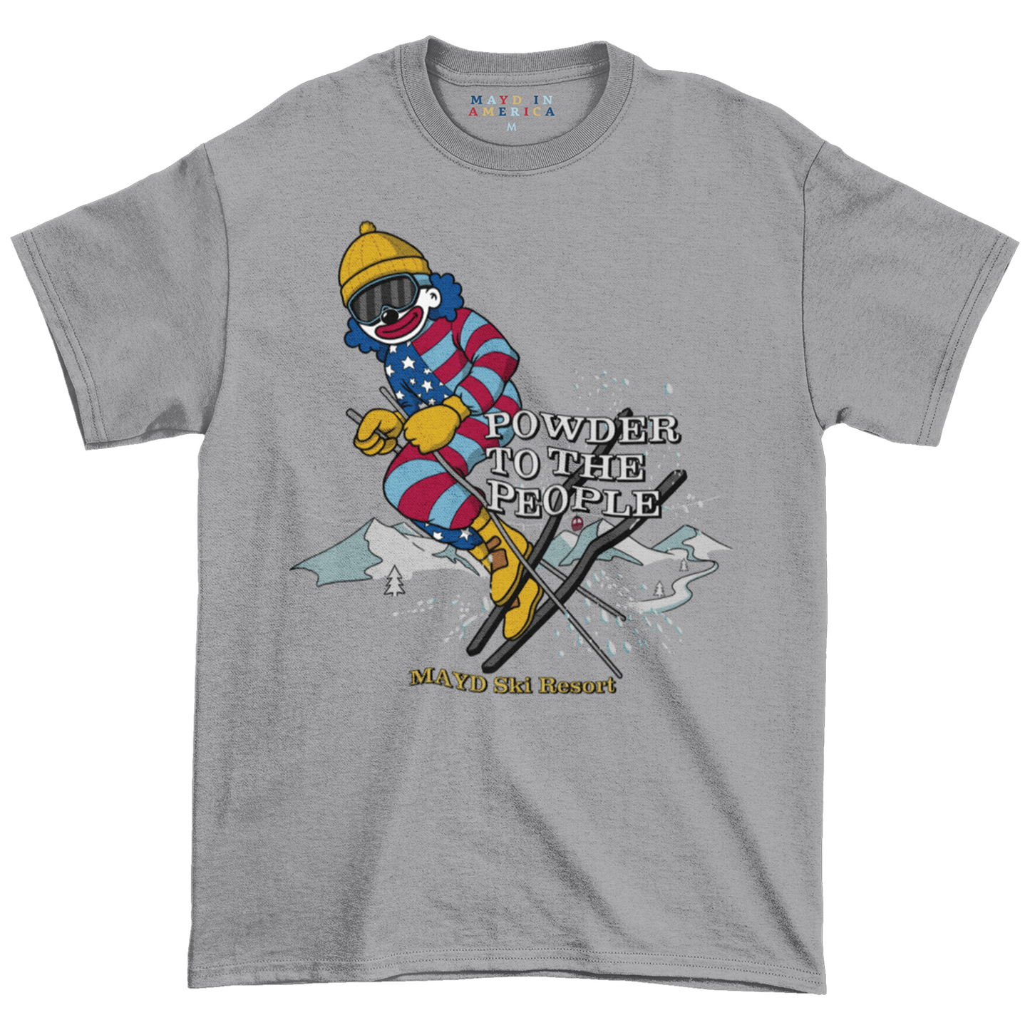 MAYD in America Powder to the People Ski T-shirt