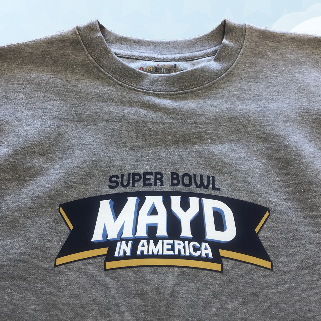 MAYD in America Super Bowl Football Crewneck
