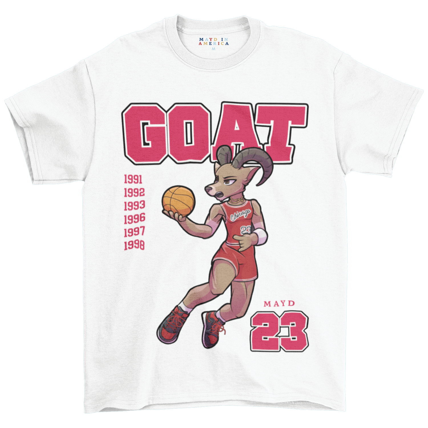 Michael Jordan Goat T Shirts Unisex | MAYD in America 3XL / White