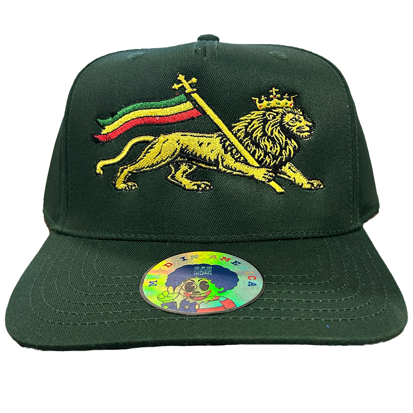 Rastafari Lion of Judah Embroidered Snapback Hat | MAYD in America